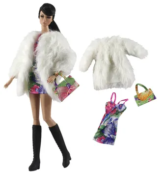 Mados Baltu Kailiu Komplektai Rinkinys Barbie, 1/6 30cm FR BJD Doll Drabužių Priedai Žaisti Namuose Padažu