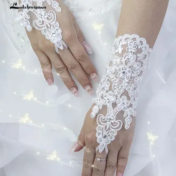 Naujas Korėjos Mados Riešo Gėlių Nėrinių Diamond Vestuvių Pirštinės Vestuvių Pirštinės, Suknelė Trumpa Pastraipa Puspirštinės