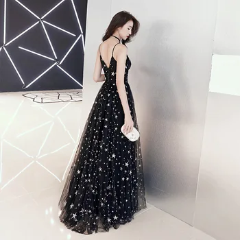 Forma vakarinės Suknelės Tai Yiiya BR249 Seksualus Spageti Dirželis Chalatas De Soiree 2020 Nėrinių Žvaigždžių Modelio Elegantiškas Ilgas Vakare Gown