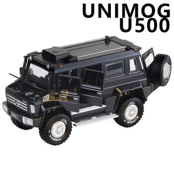 1:28 Lydinio Automobilių Žaislas UNIMOG U500 Sunkvežimių Lydinio Modelis Aukštis Modeliavimas 1/32 Sunkvežimių Van Die-casting Garso ir Šviesos Traukti Atgal, Žaislai