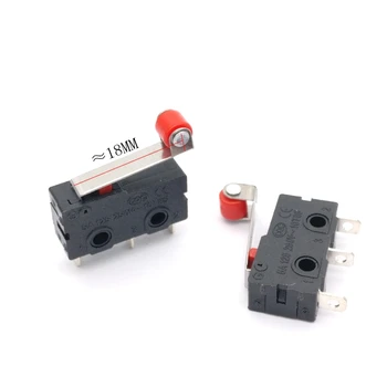 100 Vnt Mini Micro Limit Switch 3pins 5A 125~ 250V 10T85 SPDT momentinio veikimo