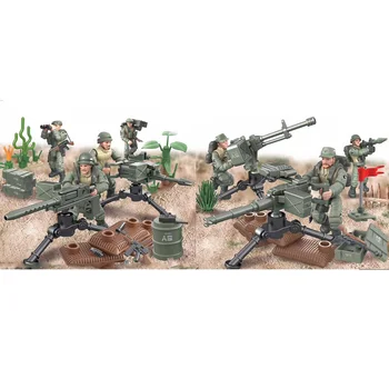 1965 m. Vietnamo pasaulinio karo karinės mega block Mūšis Ia Drang scenos armijos veiksmų skaičiai ginklas-kulkosvaidis statybinės plytos žaislai