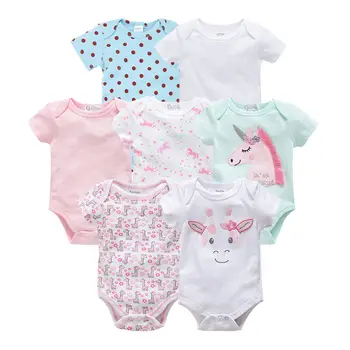 2019 7PCS/daug baby girl berniukai footies jumpsuit roupas de bebe recien nacido baby girl ropa 3 6 9 12 mėnesių naujagimiui drabužiai