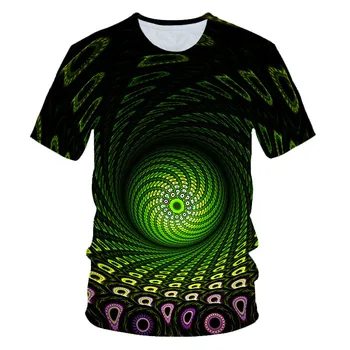 2020 metų Vasaros Berniukų, Mergaičių 3D Spalvinga Cool T-shirt Vaikų Žalia Povo Plunksnų Gėlių Spausdinti marškinėliai Vaikams Marškinėlius 4-20 Metų