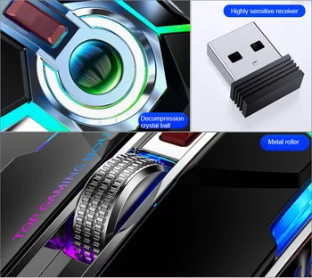 2020 Nauja bevielė Pelė Žaidimų Silent Lazerinio Optinio 2.4 GHz Žaidimas USB Įkrovimo Nešiojamas kompiuteris