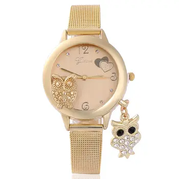 2020 Ponios Laikrodžiai, Prabangūs Aukso Laikrodžiai Moterų Mados Dizaino Pelėda Laikrodžiai Akių Juostos Kvarcinis Laikrodis Moterų Wholsale Kainą Dovanos