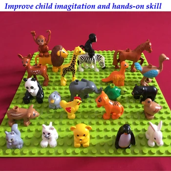 20pcs geriausios dovanos vaikams žaislų, statyba blokai gyvūnų zoologijos sodas baby & bamblys žaislas suderinama su Duploed gyvūnai