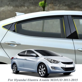 8pcs Automobilių Stilius, Skirta Hyundai Elantra Avante MD/UD 2011-m. Automobilių Langų Apdaila Lipdukas viduriniame Stulpelyje PVC Lipdukai, Auto Priedai