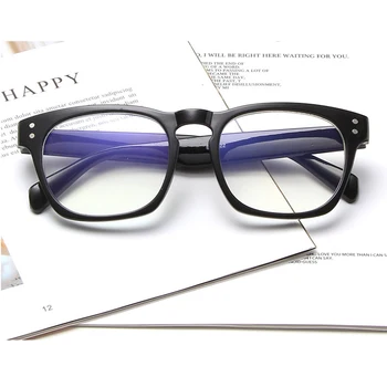 Aikštė akiniai, rėmeliai moterų mados mėlyna šviesa kompiuterio akinius Retro kniedės Skaidrūs akiniai moterims vintage akiniai