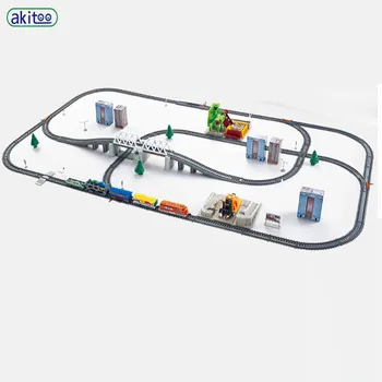 Akitoo 2181+ Modeliavimas greitųjų traukinių variklinių transporto priemonių geležinkelių, automobilių elektros traukinio harmonijos traukinio vaikų žaislas pelėsių #1009