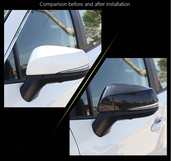 Anglies Pluošto Galinio vaizdo Veidrodėlis Padengti Trim Tinka Toyota RAV4 2019 2020 galinio vaizdo Veidrodėliai Liejimo Raštas Priedai