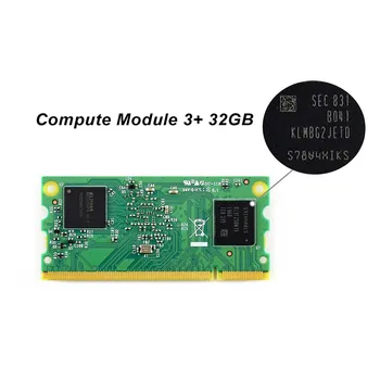 Apskaičiuoti 3 Modulis+/32GB (CM3+/32GB), Aviečių Pi 3 Modelis B+ lankstus formos koeficientas, su 32GB Flash emmsp
