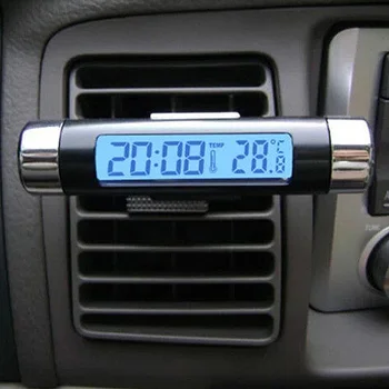 Aukštos Kokybės 2 in 1 LED Automatinis Laikrodis Automobilio Termometras Šviesos Lizdo Skaidrus Skaitmeninis Automobilių Laikrodis SAL99