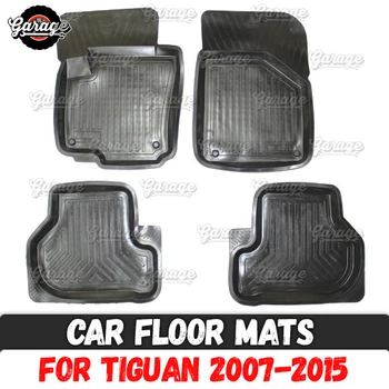 Automobilio grindų kilimėliai atveju Volkswagen Tiguan 2007-gumos 1 set / 4 vnt. arba 2 vnt priedai apsaugoti kilimų apdaila