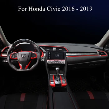 Automobilio Vairas Apdaila, ABS Anglies Pluošto Interjero Dekoravimo Reikmenys Honda Civic 2018 m. 2019 m. 2016 m. 2017 m.