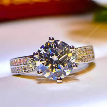 Didmeninė Originalus 925 Sidabro Vestuviniai Žiedai Moterims Gamtos 3 Karatų Zirconia Žiedus su deimantais Sužadėtuvių Dovana, Papuošalai