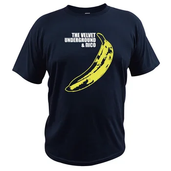 ES Dydis, Medvilnės Marškinėliai The Velvet Underground & Nico Warholas Bananų Tshirts O-Kaklo Atsitiktinis Kvėpuojantis Sporto Viršūnės Tee