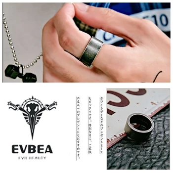EVBEA Titano Plieno Viking Punk, Gothic Antikvariniai Paprastas Žiedas Senojo Stiliaus Vyrų Papuošalai Rock Roll Kpop Dviratininkų