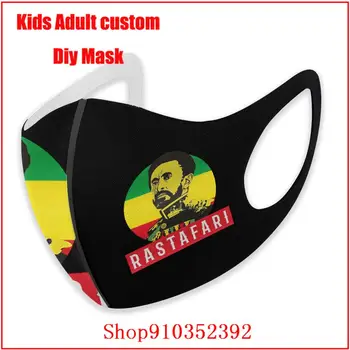Haile Selassie Rastafari Vėliavos mascarillas con filtro estampadas skalbti daugkartinių veido kaukė nagų kaukė su projekto juokinga