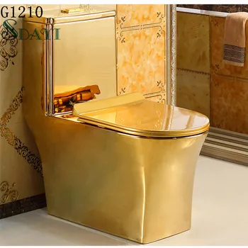 Keramikos auksinio unitazo auksu spalva tualetas sidabro tualetas