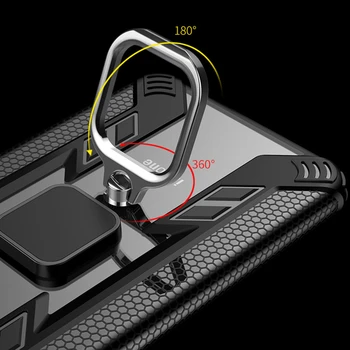 KEYSION atsparus smūgiams Atveju iPhone, SE 2020 Naujas XS Max XR Skaidrus Atveju Magnetinis Žiedas Turėtojas Šarvai Apima, 