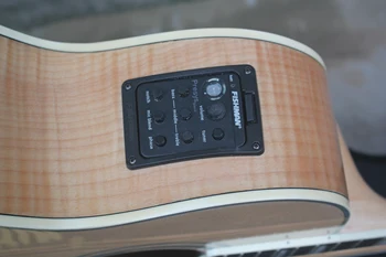 Kinija gitara gamyklos užsakymą naują natūralių spalvų j 200 Akustine elektrine gitara su byla su EQ Pikapas 8pai