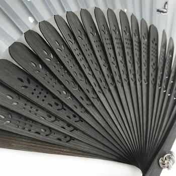 Lankstymo ventiliatorius Kinų stiliaus vasaros ventiliatorius, lyginimo cosplay vertus helded ventiliatorius Kinijos ventiliatorius, medinės ventiliatorius ventiliatorius juoda