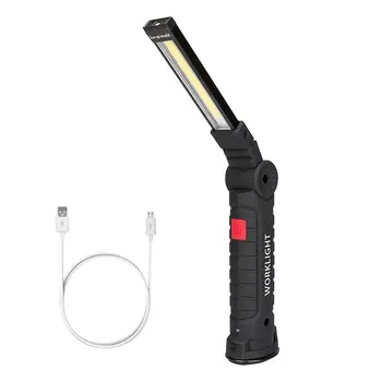 LED Darbo Lemputė USB Įkraunamas Žibintuvėlis Magnetinio Fakelas Lankstus Tikrinimo Vertus Lempos Worklight Lauko Prožektorius