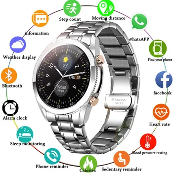 LIGE 2020 Plieno Juosta Smart Watch Vyrai Visiškai Jutiklinį Ekraną Sporto Treniruoklių Žiūrėti Vandeniui Bluetooth 