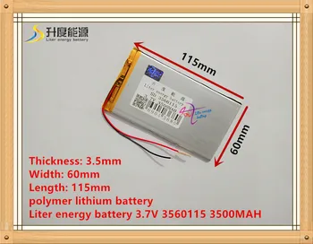 Litro energijos baterija 3.7 V 3560115 3500MAH polimero ličio baterija w17pro7 colių 