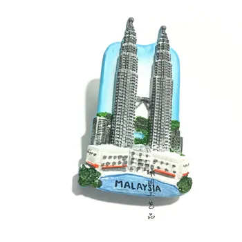 Malaizija 3D Šaldytuvas Magnetas Turizmo Suvenyrai Kvala Lumpūras Petronas Bokštai Dvyniai Dekoratyvinis Šaldytuvas Magnetinis Lipdukas Dovana