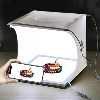 Mini 22.5 cm LED Fotografijos fone Shadowless Šviesos Lempos Skydelio Mygtukai Fotografijos žibintai fotostudija lauke lightboxs