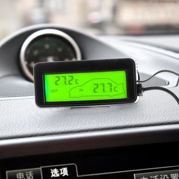 Mini Mėlynas LCD Skaitmeninis Automobilinis LCD Ekranas Patalpų Lauko Termometras 12V Transporto priemonių, 1,5 m Kabelis Jutiklis