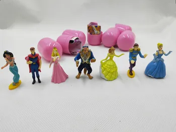 Mini pvc pav princesė ir princas 7pcs/set kapsulė žaislas