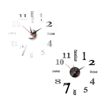 Modernaus Dizaino Sieninis Laikrodis 3D Didelis Dekoratyvinis Turas Akrilo Sieniniai Laikrodžiai Namų Dekoro arabų Numeriai anglų Raidžių 40cm