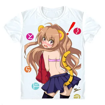 Moe Anime Toradora! T-Marškinėliai Multi-stiliaus trumpomis Rankovėmis Marškinėliai Palmtop Tigras Te Nori Taiga Aisaka Taiga Ryuji Takasu Cosplay Marškinėliai