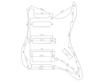 Musiclily HSS 11 Skylę Gitara Strat Pickguard už Sparnas JAV/Meksikos Pagamintas Standard Stratocaster Modernaus Stiliaus, 1Ply Juoda