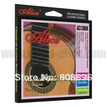 NAUJAS Alice klasikinės gitaros stygos AC136BK su Juodo Nailono Gitara priedai