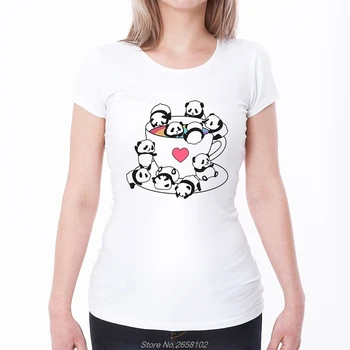 Naujas Mielas Panda Spausdinti Moterų Marškinėliai Trumpomis Rankovėmis Juokingas Animacinių Filmų Topai Classic Tee Juokinga Dizainas T Shirts Harajuku Streetwear