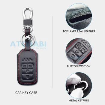 Nekilnojamojo Odos Automobilio Raktas Atveju Honda m. m. 2016 m. 2017 Odyssey EX 4 Mygtukai Smart Remote Keyless Žiedai Padengti Odos Keychain Krepšys