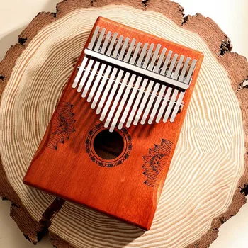 Nešiojamų 17 Klavišą Kalimba Nykščio Piršto Fortepijonui Pateikė Vieną Valdybos Aukštos Kokybės Mediena, Raudonmedžio Mbira Kūno Calimba Muzikos Instrumentas