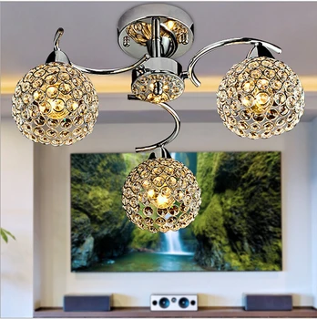 Paprasta nerūdijančio plieno lubų lempos restoranas kristalų lubų lempa, LED lempos kambarį viešbutyje lubų tinka įtampa 90-260V