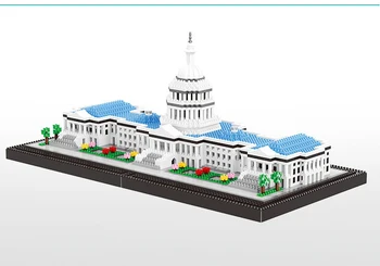 Pasaulyje Garsaus Architektūros Blokai Capitol Kongresas Modelis Micro Mini Diamond 