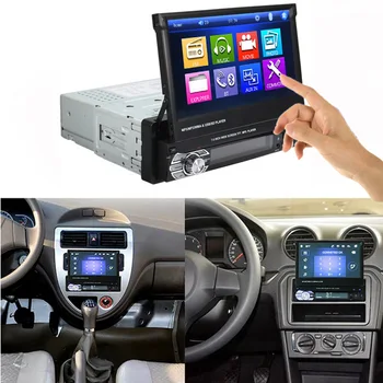 Podofo Automobilio Radijo 1 din automobilių žaidėjas Autoradio GPS Bluetooth, automagnetolos 1 din 7