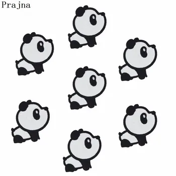 Prajna 10VNT Mielas Gyvūnų Pleistras Geležies Lipdukai Animacinių filmų Panda Pleistras Pigūs Išsiuvinėti Appliques Drabužių Skalbti Naujas Stilius
