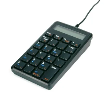 Skaičių Klaviatūros ir Skaičiuoklė 2-in-1,Laidinis Numeris Mygtukai Klaviatūra su 12 Skaitmenų Ekranas Portable Slim Mini Klaviatūra KOMPIUTERIS, Nešiojamas kompiuteris