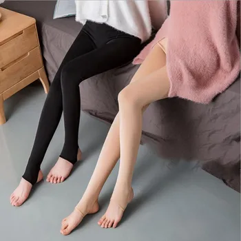 Sutirštės Plius Dydis Antblauzdžiai Aksomo Moterų Push Up Black Legging Rudens Žiemos Moterų Sekso Antblauzdžiai Šiltas formos Basos Kojos