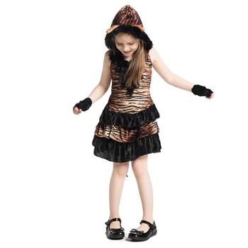 Vaikai Gyvūnų Tigras Cosplay Kostiumų, Gražių Merginų, Vaikų Halloween Carnival Išgalvotas Cosplay Šalis Dress Up Komplektai