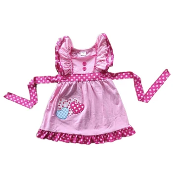 Valentino dieną nauja mergina, kūdikių, vaikų drabužiai pieno rožinė šilko siuvinėjimo širdies formos diržas Pynimas Dress20