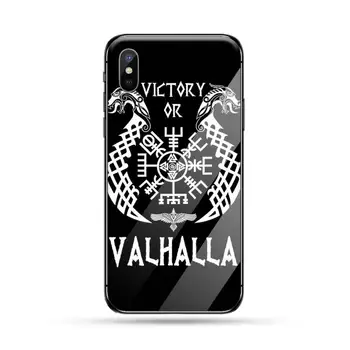 Viking Vegvisir Odin Šiaurės Shell Telefono dėklas Grūdintas stiklas iphone 6 6S 7 8 plus X XS XR 11 PRO MAX
